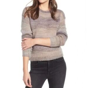 Something Navy Striped Wool Blend Sweater XS